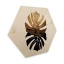 Hexagone - Bois Kubistika - Monstera noir et or