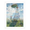 Plakat Monet - Kvinde med parasol - Madame Monet og hendes søn