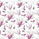 Tapet med mønster - illustrerede blomster - pink