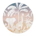 Póster Selva paradisíaca con animales salvajes - Ombre - Kikki Belle - Redondo