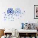Sticker mural - Chouettes au Cerisier-bleu