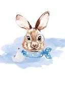 Poster Lapin bleu + Texte à personnaliser