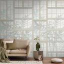 Vinduesmaleri med plantemotiv - nonwoven tapet naturlook - stue 3D tapet