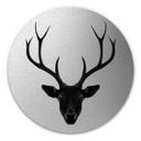 Wandcirkel Alu-Dibond - Ireland - Black Deer - zilver effect