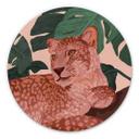 Tableau sur alu-Dibond rond Goed Blauw Golden Panther