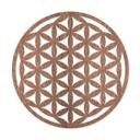 Decoración en madera chapa de caoba - Flor de la vida