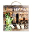 Cuadro de madera Paisaje New York - 40x41,5 cm
