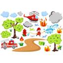 Sticker mural - Set de pompiers