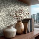 Ikke-vævet tapet Lin Zen Branches hvid sort grå asiatisk - træer skov tapet grene stue