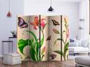 Paravent, Raumteiler freistehend, Trennwand - Vintage - spring II, 5-teilig - einseitig bedruckt - 225x172 cm