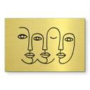 Geborsteld Alu-Dibond met goud-, zilver- & kopereffect - Line Art gezichten - Treechild