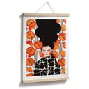 Plakat kvinde med retro valmueblomster | portrætkunst til stuen - Hülya