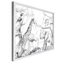 Póster Kvilis - Amigos animales en la selva - blanco y negro