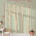 XXL panel de pared de madera de abedul - bosque con pájaros - álamo