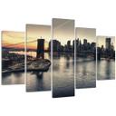 5 stykke lærredstryk, New York City Brooklyn Bridge
