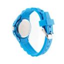 Kinder Armbanduhr - Lernuhr analog aus Silikon - Blau mit Regenbogen Zifferblatt