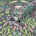 Papel pintado no tejido pájaros, flores naturaleza floral en negro