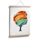 Poster träd med orange och grön 3D-krona - Mielu