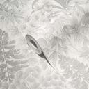 Papel pintado vegetal con hojas blanco, gris - papel pintado moderno no tejido con motivo de jungla