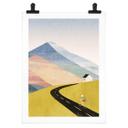Póster ciclista en la montaña - Ríos