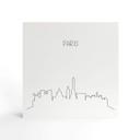 Billede af træ til at sætte op - Skyline Paris Outline - 15x15 cm