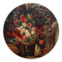 Cuadro de madera Delacroix - Jarrón con flores sobre una consola - Redondo