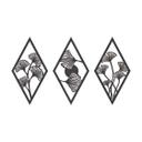 Decoración en madera Juego de hojas de Ginkgo - forma de diamante - MDF (3 piezas)
