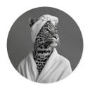 Póster Royale Spa tiempo muerto con leopardo - Rahner - Redondo