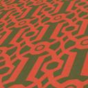 retro tapet i grafisk stil grøn orange - vintage geometrisk non-woven tapet