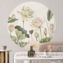 Wallsticker Sir Edward - Åkandeidyl i pastel - Rund