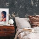 Papel pintado vintage negro oro no tejido efecto metalizado para dormitorio, pasillo