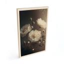 Cuadro de madera Flores blancas con polvo de oro - Treechild