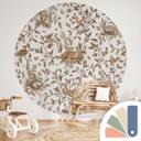 Fotomurale de habitación infantil animales del bosque durmiendo sobre ramas - Kikki Belle - redondo 