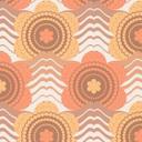 Papel pintado no tejido con flores marron naranja - papel pintado retro floral - papel pintado vintage