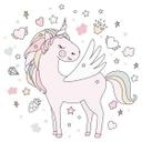Sticker mural Kvilis - Illustration Licorne ailée