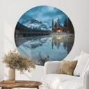 Vinilo decorativo Idilio montañés en el lago del atardecer - Bing Li - Redondo