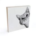 Billede af træ til at sætte op - Graves - Sneaky Cat - 15x15 cm