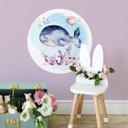 Sticker mural Kvilis - Jeune baleine - Rond