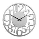 XXL Wanduhr Alu-Dibond-Silbereffekt - Modern - Ø 70 cm