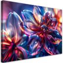 Canvasbillede, skinnende 3D-blomster