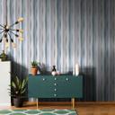 Papel pintado no tejido Stripes Stripes Modern, Kids mate en azul