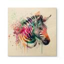 Træplakat Heine - Rainbow Zebra