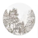 Poster bos met boslandschap in beige - Ms Tiff - Rond