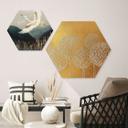 Hexagon Dibond Hvide perleblomster - Grande
