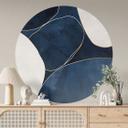 Vinilo decorativo Equilibrio geométrico en azul y blanco - Paksoylu - Redondo
