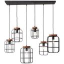 Pendelleuchte Inga, braun, 130 x 110 cm, Holz Pendellampe
