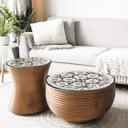 Plateau de table en verre - Fleurs victoriennes - Rond