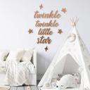 Decoración en madera de refrán - Twinkle twinkle little star - Habitación infantil - Caoba