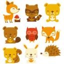 Sticker mural - Animaux de la forêt (set)
