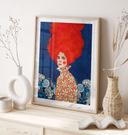Póster mujer pelirroja con flores - Hülya